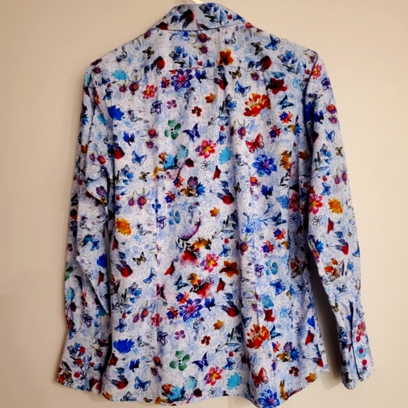 C.D. Rigden & Son English Country Classics Watercolor Floral Button Down Shirt - Picture 7 of 8